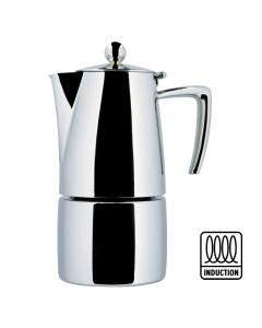Caffettiera espresso Slancio lucida per induzione in acciaio inox 18/10