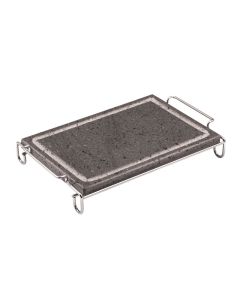Pietra lavica rettangolare Invito con stand in acciaio cm 20x30