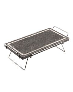 Pietra lavica rettangolare Invito con stand ripiegabile in acciaio cm 19x37