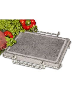 Piastra lavica Convivio con stand in acciaio inox 18/10 cm 21x29