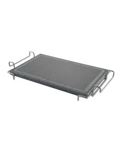Piastra lavica Convivio Maxi con stand in acciaio inox 18/10 cm 23x37