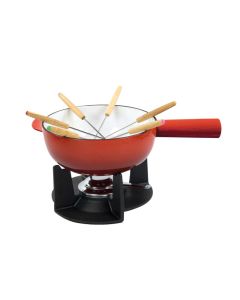 Set fondue formaggio Normandie in ghisa smaltata - Set 9 pezzi