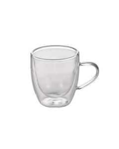 Set 2 tazzine caffè in vetro borosilicato doppia parete cl 8