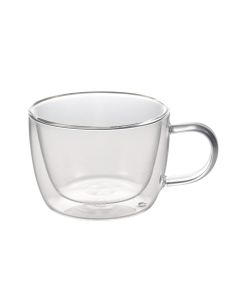 Set 2 tazze cappuccino/tè in vetro borosilicato doppia parete cl 32