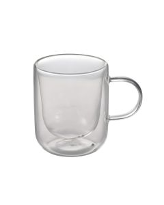 Set 2 mug in vetro borosilicato doppia parete cl 27