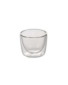 Set 2 bicchierini caffè o finger food in vetro borosilicato doppia parete cl 7