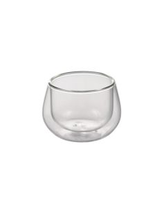 Set 2 bicchierini bombati per caffè o finger food in vetro borosilicato doppia parete cl 12