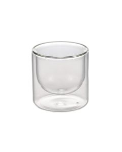 Set 2 bicchieri o finger food in vetro borosilicato doppia parete cl 19