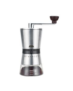 Macinacaffè manuale in acciaio inox 18/10 e vetro borosilicato
