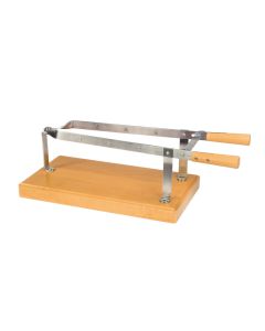 Morsa per prosciutto in acciaio inox 18/10 con base in legno