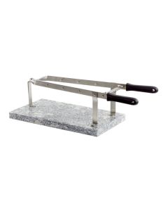 Morsa per prosciutto in acciaio inox 18/10 con base in pietra