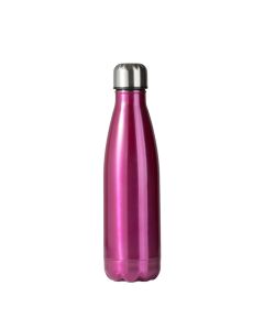 Bottiglia termica fucsia con doppia parete in acciaio inox 18/10