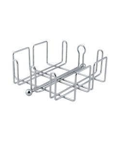 Portatovaglioli antivento in filo di acciaio cromato cm 19x19