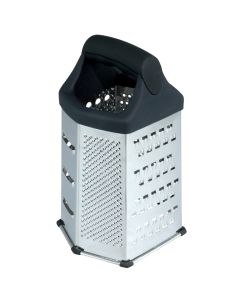 Grattugia universale 6 facce a torre in acciaio inox e ABS cm 10,5x12x20
