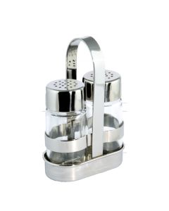 Stand sale e pepe in acciaio inox set 2 pz cm 4x7,5