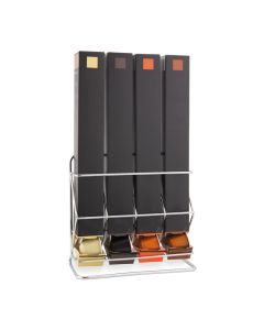 Porta capsule per 4 astucci Nespresso in acciaio cromato cm 17,5x7,5 h cm 17