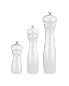 Macinapepe/sale in legno laccato bianco con macina in ceramica