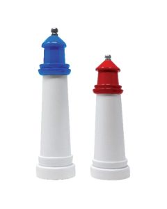 Macinapepe/sale Faro rosso in legno laccato con macina in ceramica