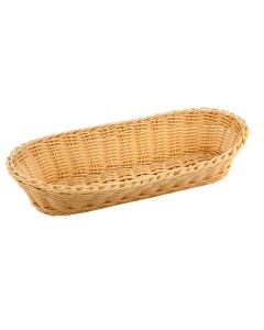 Cestino pane ovale in rattan sintetico filo in polipropilene con sezione piena cm 23x17