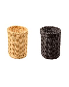 Cestino portagrissini/posate cilindrico in rattan sintetico con filo in polipropilene
