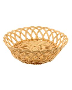 Cestino pane tondo in rattan sintetico con filo in polipropilene a maglia larga