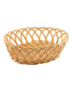 Cestino pane ovale in rattan sintetico con filo in polipropilene a maglia larga
