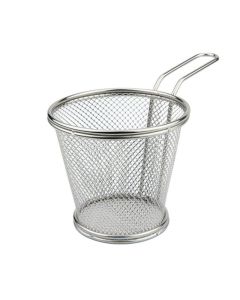 Mini cestino tondo per fritture Monoporzioni in acciaio inox 18/10