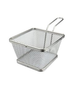 Mini cestino quadrato per fritture Monoporzioni in acciaio inox 18/10