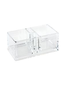 Portabustine doppio per zucchero/tè in acrilico cm 15x8 h cm 6